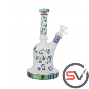 FROSTED GLASS RICK AND MORTY WATER PIPE 9inch